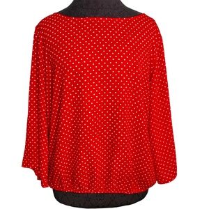 SOHO Jeans New York & Company Jeans Red White Polka Dot Blouse